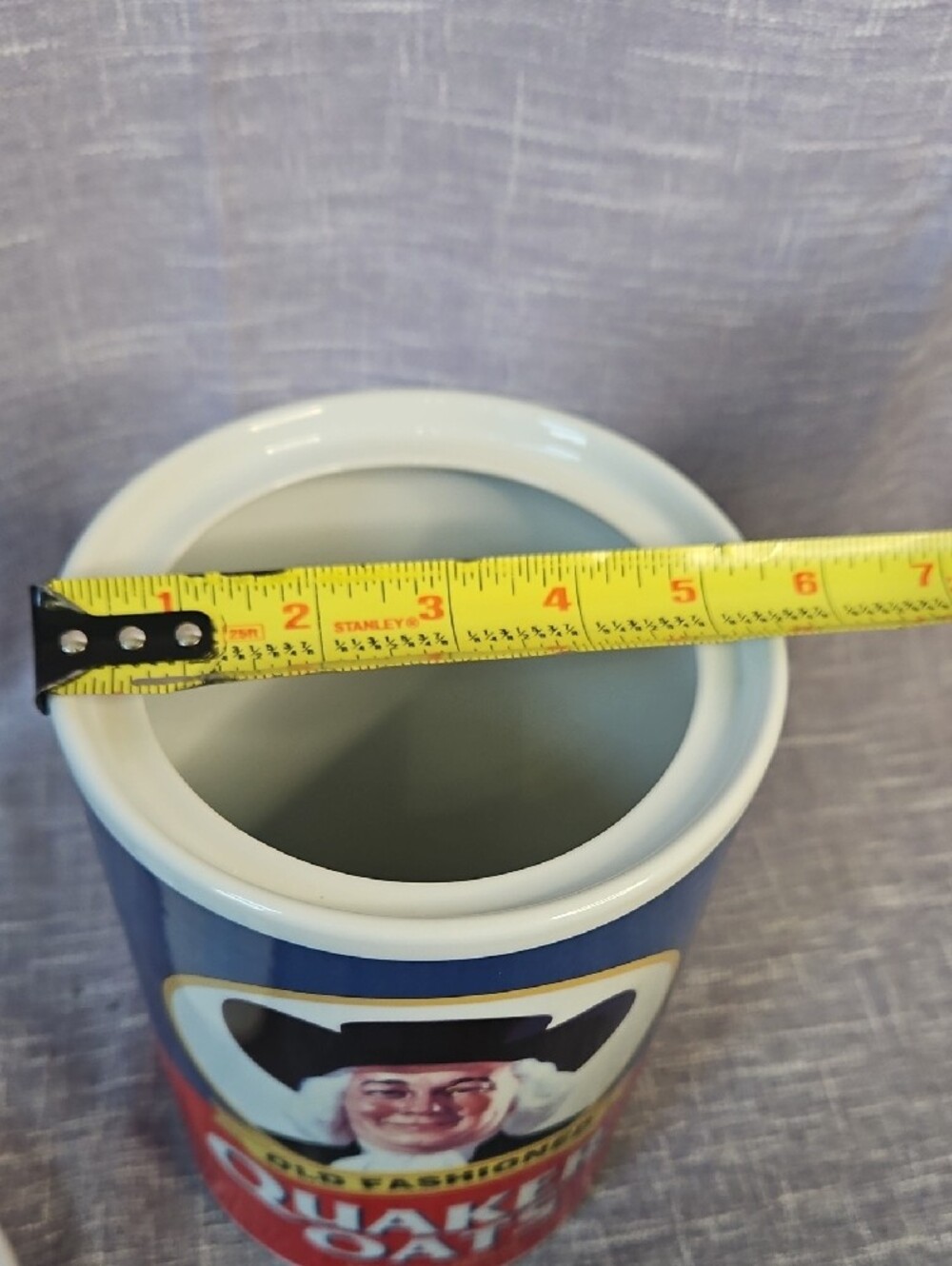 1997 Quaker Oats 120th Anniversary Ceramic Cookie Jar Canister w/ Lid - Picture 12 of 12